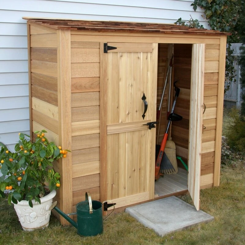 Today's Outdoor Living Large Garden Cabin 6' wide x 3' thick solid wood tool shed