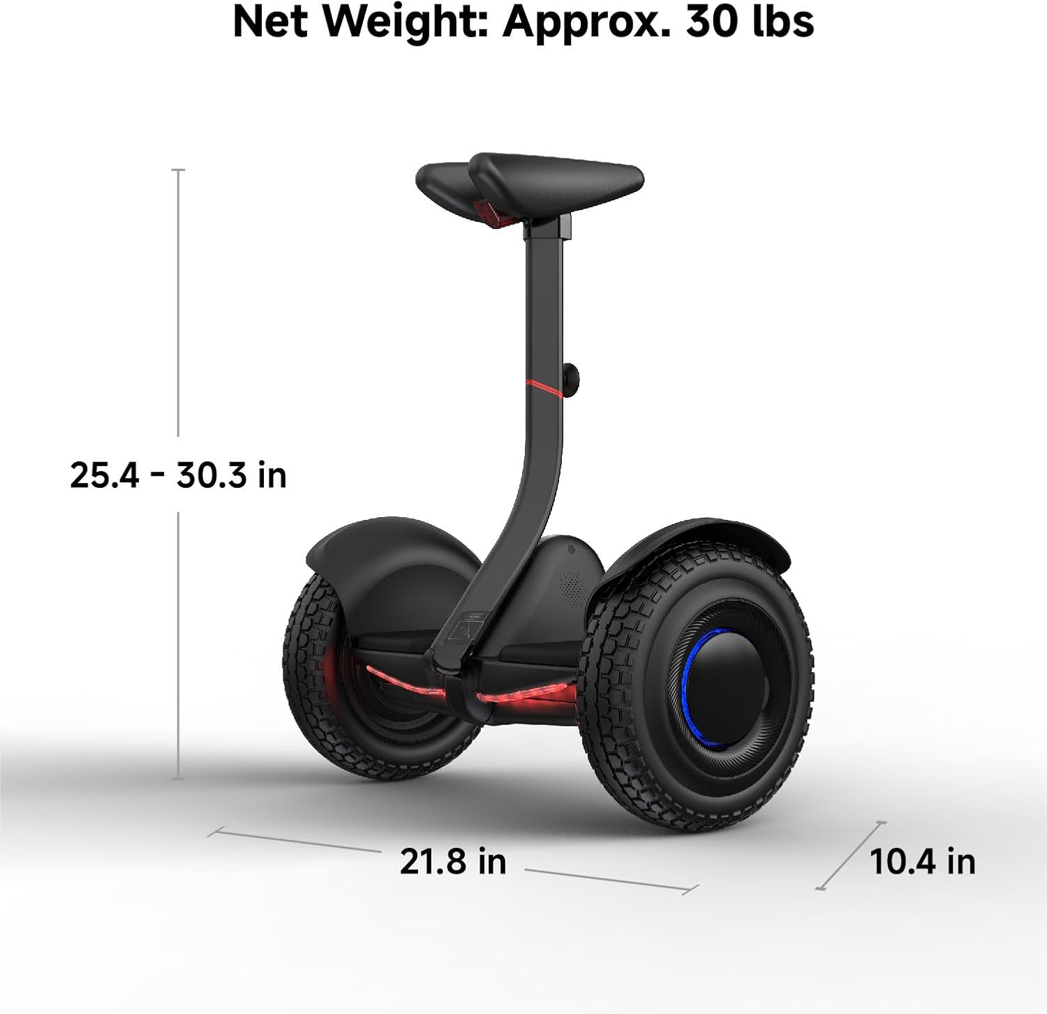 Segway Ninebot S/S MAX/S2 Smart Self-Balancing Scooter - Powerful Motor, 10/11.2/12.4 mph, Hoverboard w/t LED Light, Compatible with Gokart Kit, UL-2271 2272 Certified