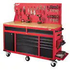 Milwaukee Tool Storage Mobile Workbench 61 in. 11-Drawer1-Door 22 in. D Worktop