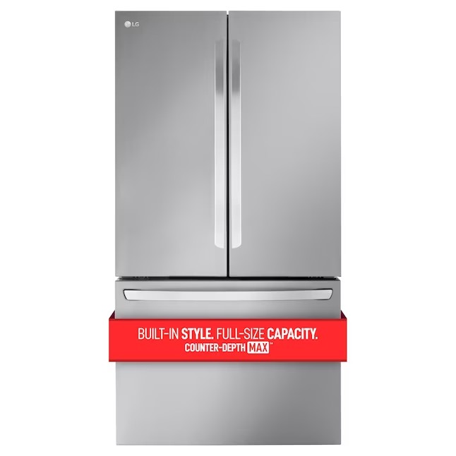 LG Counter-Depth MAX 26.5-cu ft Counter-depth Smart French Door Refrigerator with Ice Maker (Stainless Steel) ENERGY STAR