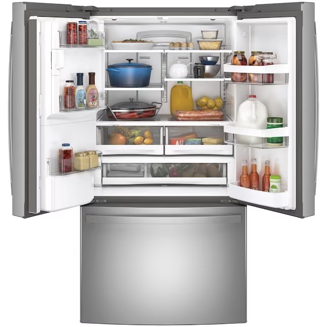 GE 27.7-cu ft French Door Refrigerator with Ice Maker (Fingerprint-resistant Stainless Steel) ENERGY STAR