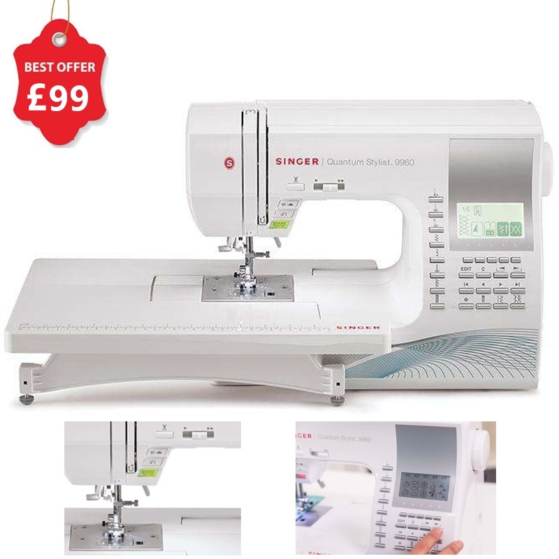 SINGER | 9960 Sewing & Quilting Machine With Accessory Kit, Extension Table - 1,172 Stitch Applications & Electronic Auto Pilot Mode