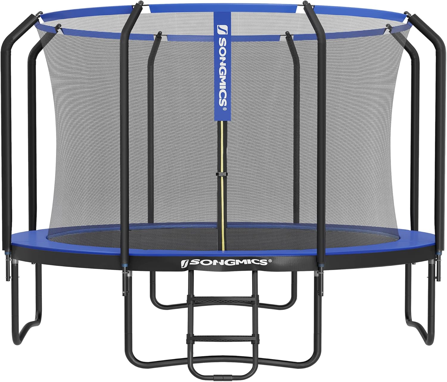 SONGMICS Trampolin Outdoor Ø 366 cm, rundes Gartentrampolin mit Sicherheitsnetz und Leiter, Randabdeckung, gepolstertes Gestell, für Kinder