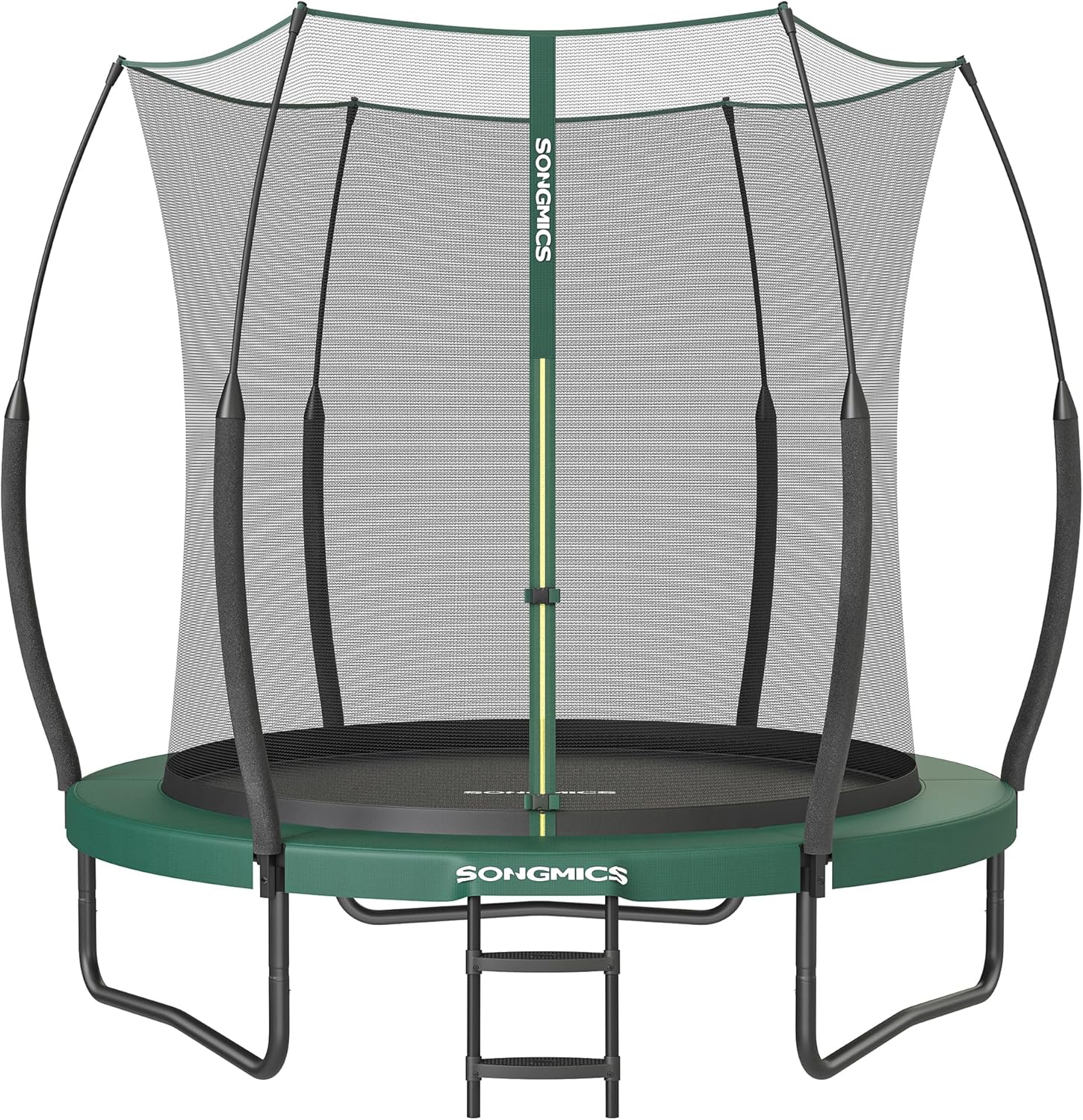 SONGMICS Federloses Trampolin Ø 244 cm, Trampolin Outdoor für Kinder, elastische Seile, Sicherheitsnetz mit Reißverschluss, Glasfaserstangen, sicher, geräuscharm