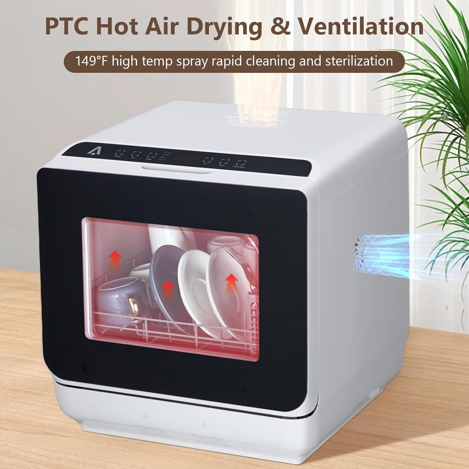 Portable Countertop Dishwasher, White