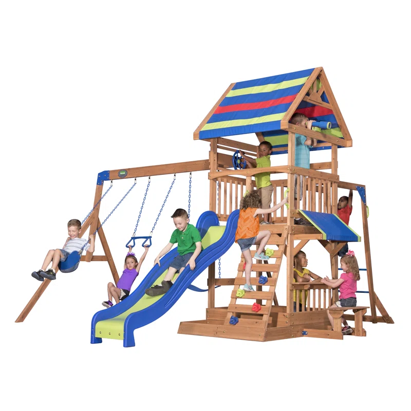 Backyard Discovery Beach Front All Cedar Swing Set
