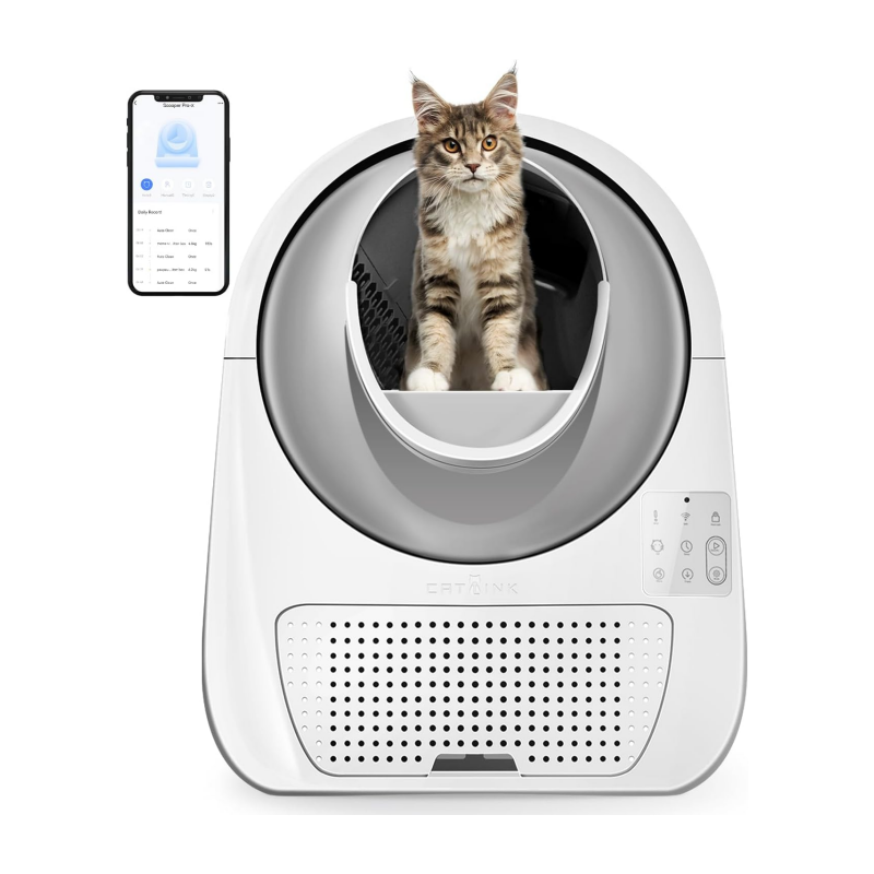 CATLINK Self Cleaning Automatic Litter Box for Cats - Hands-Free Cleanup with App Control, Double Odor Removal - Extra Large Size for 3.3~22lbs Cats - Smart Robot Cat Litter Box (Upgrade)