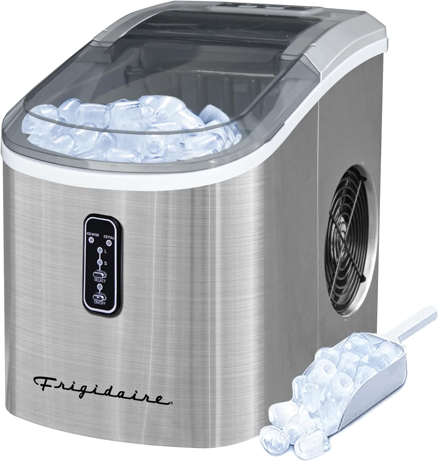 Frigidaire EFIC103-AMZ-SC EFIC103-AMZ-SC-Oversized, Stainless Steel Ice Bucket, Self-Cleaning Function, 26 Cubic_Feet