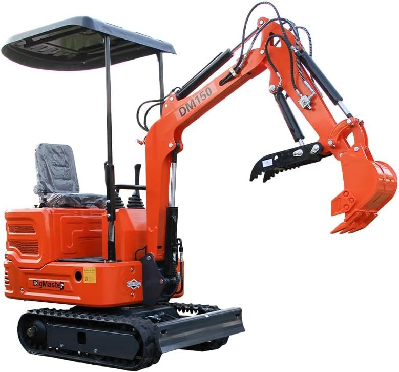 2,000 lbs Mini Crawler Excavator Hydraulic Thumb Canopy B&S Engine EPA for Garden, Farm, Park, Road Micro Digger
