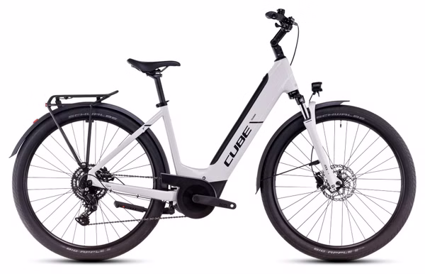 Cube Touring Hybrid One 625 Easy Entry Electric Hybrid Bike Shimano Cues 9S 625 Wh 700 mm Cotton White Grey 2025
