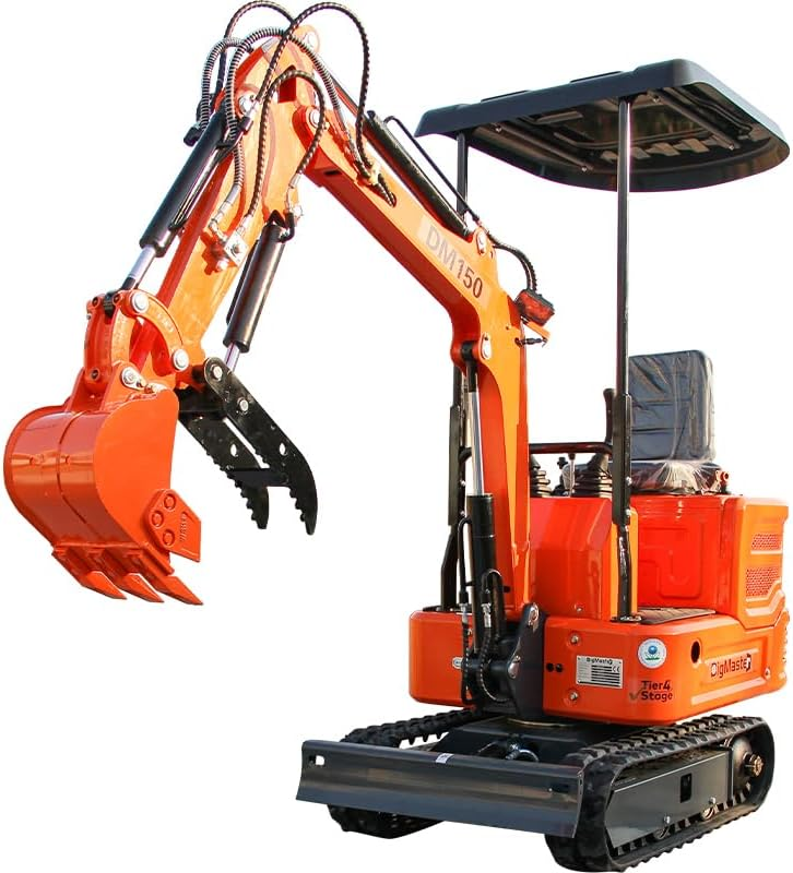 2,000 lbs Mini Crawler Excavator Hydraulic Thumb Canopy B&S Engine EPA for Garden, Farm, Park, Road Micro Digger