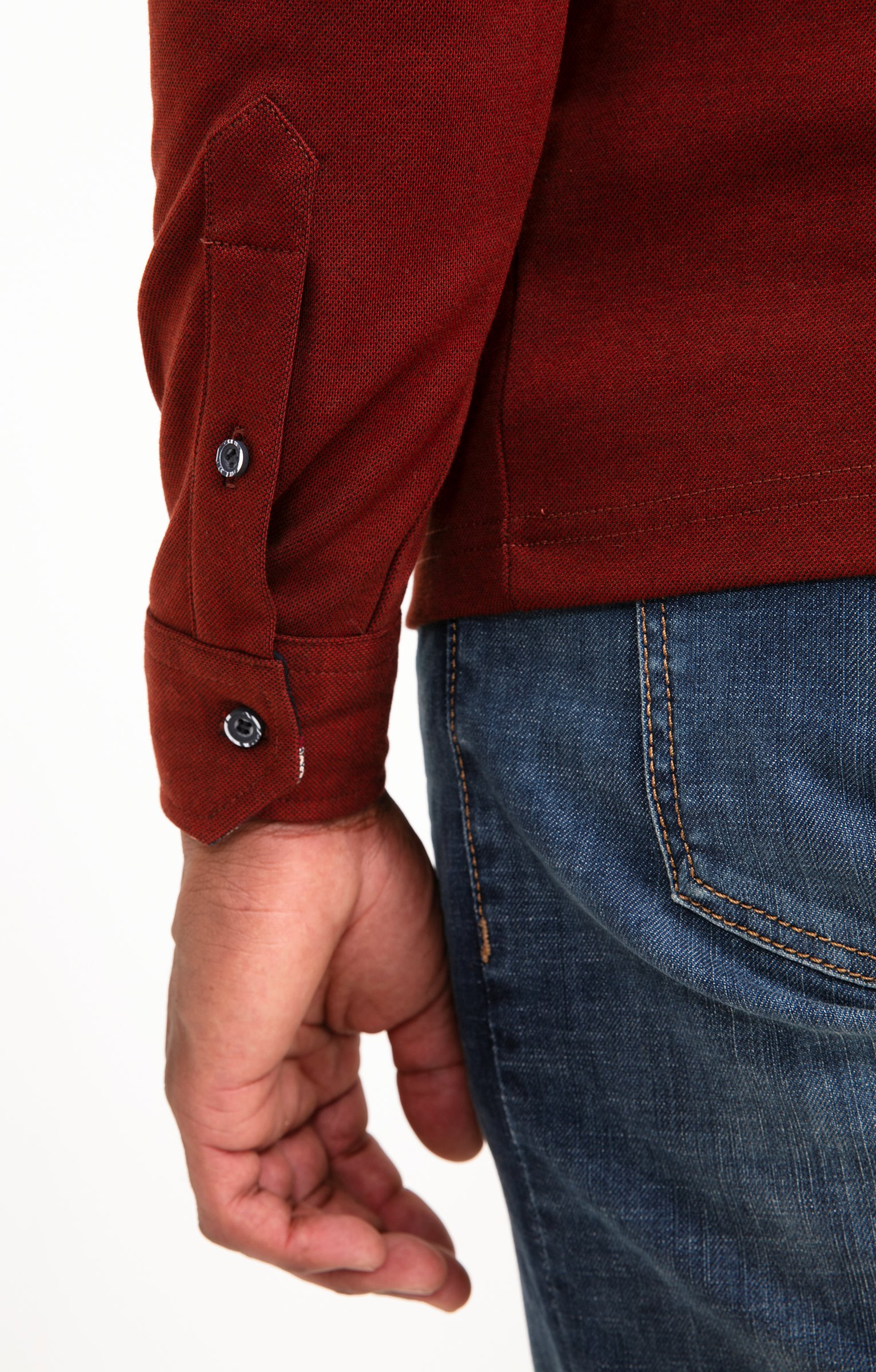 Polo manches longues Sheldon - BRIQUE