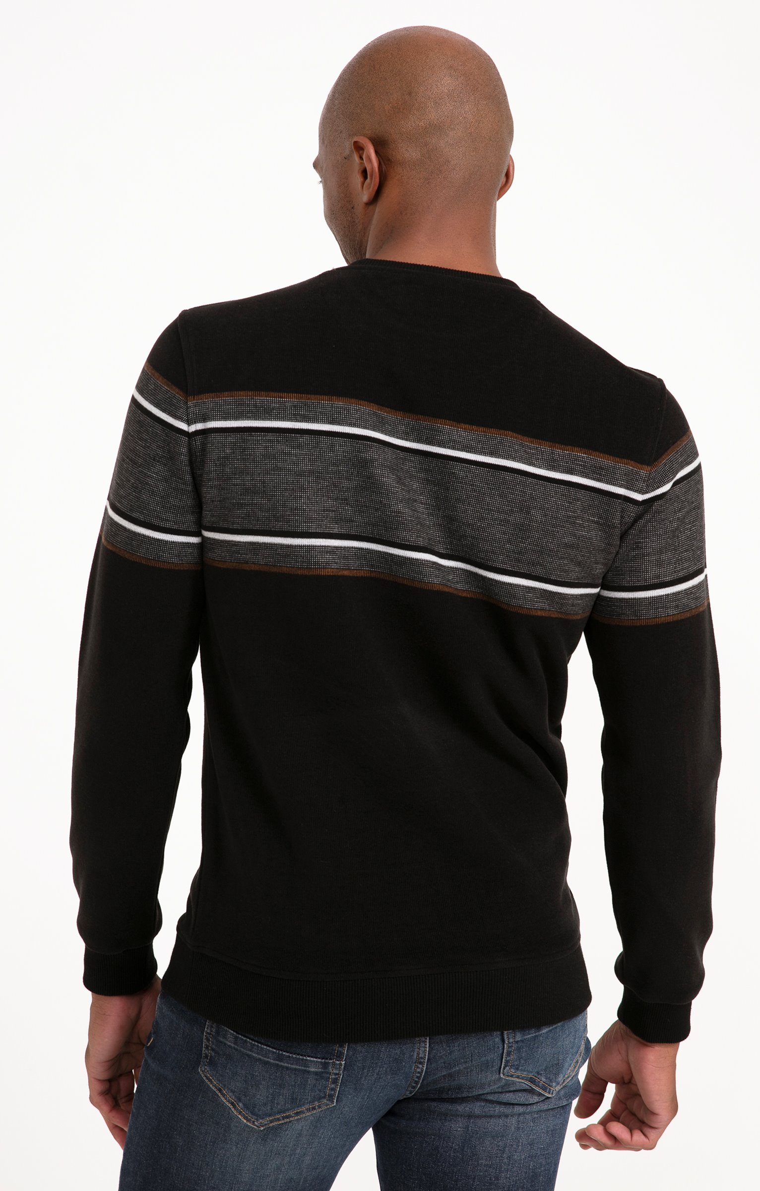 Sweat manches longues Raye Front - NOIR