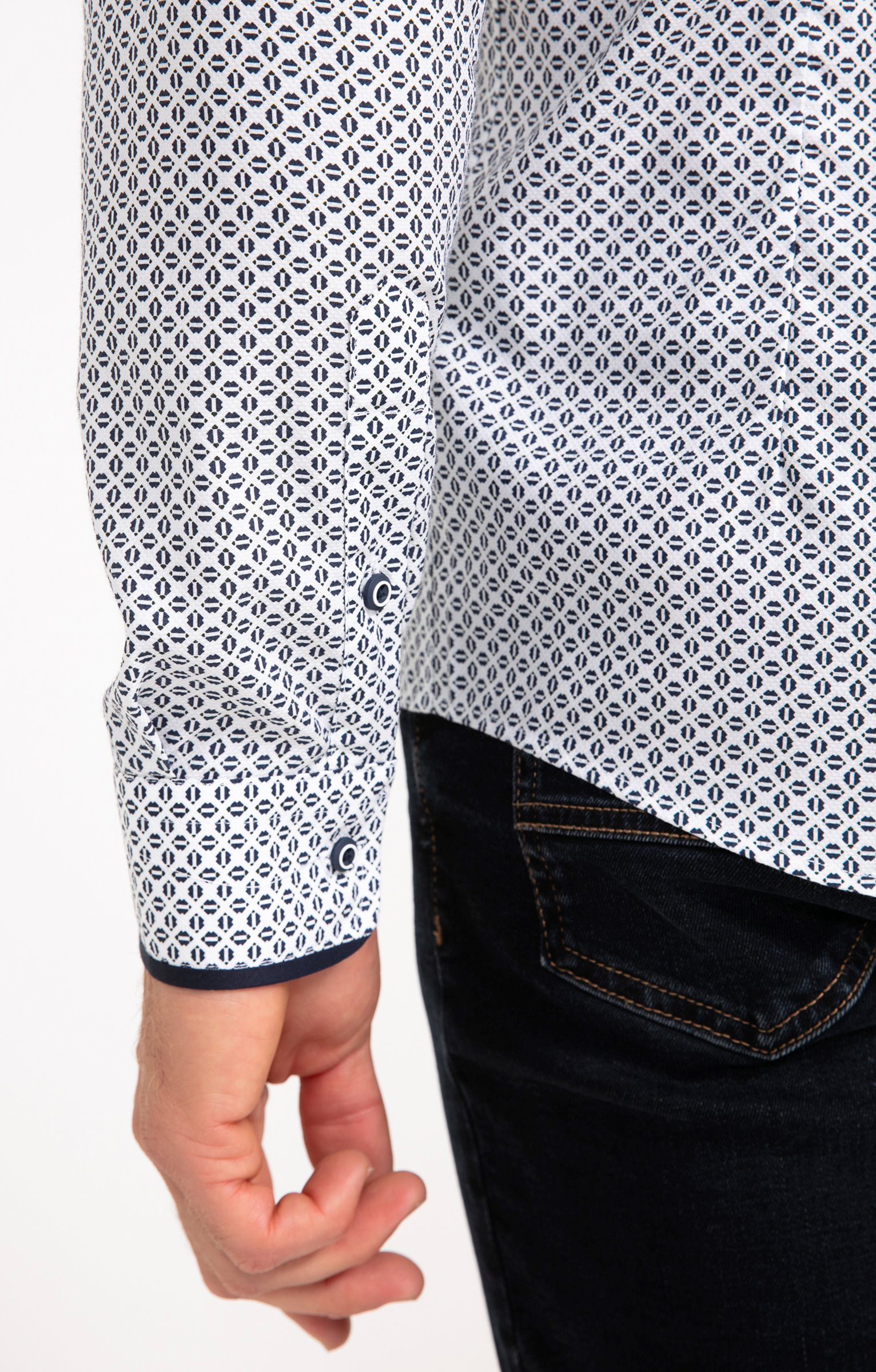 Chemise manches longues LUXOR en coton - BLANC