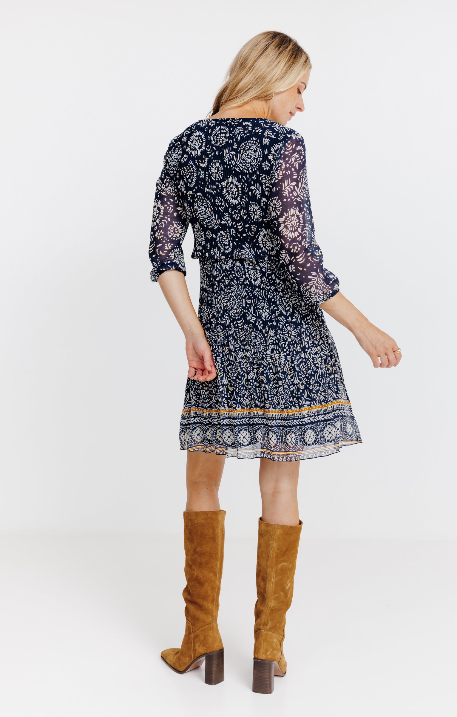 Robe plissée - MARINE