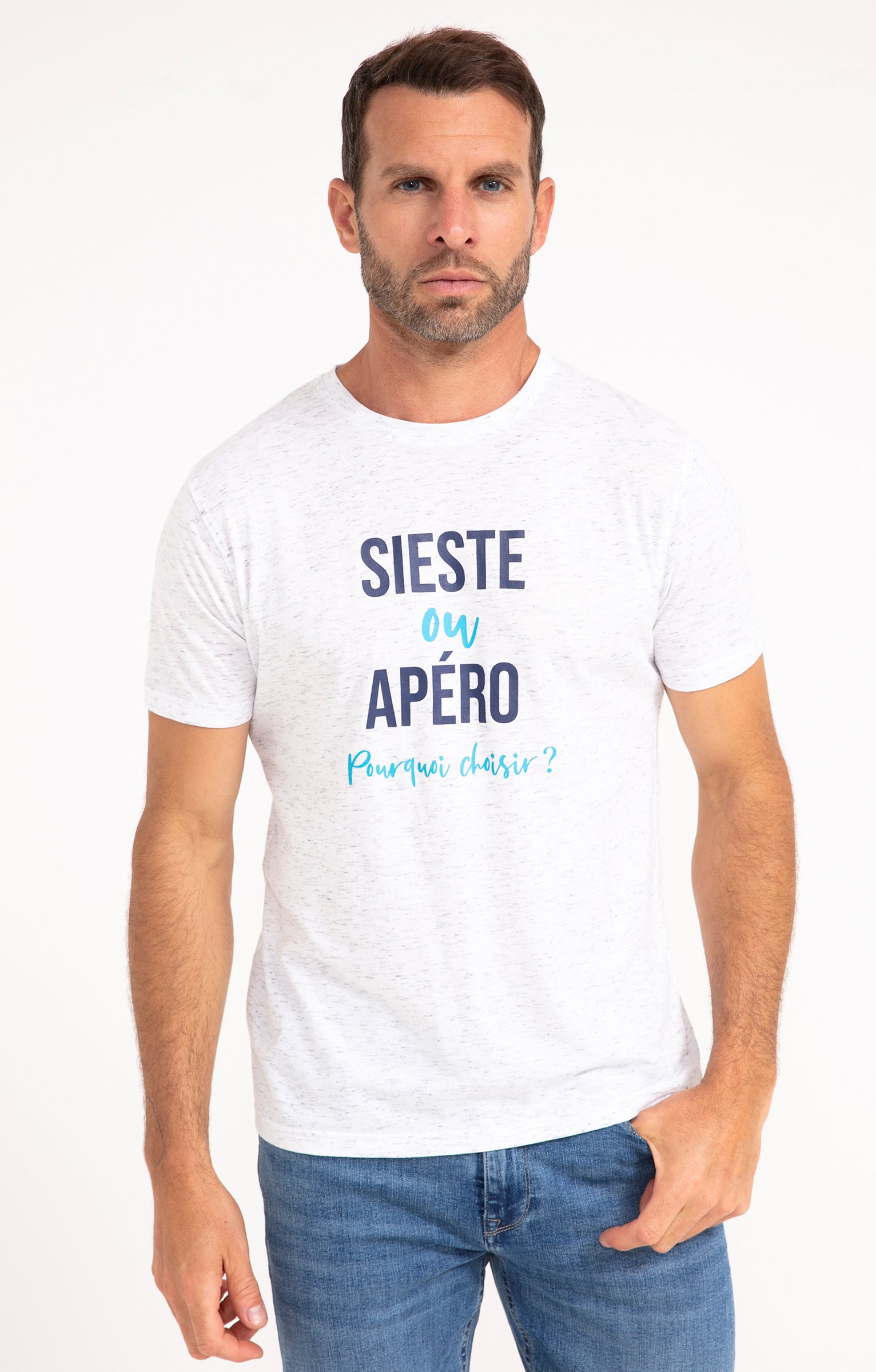 Tee-shirt sieste ou apéro - BLANC