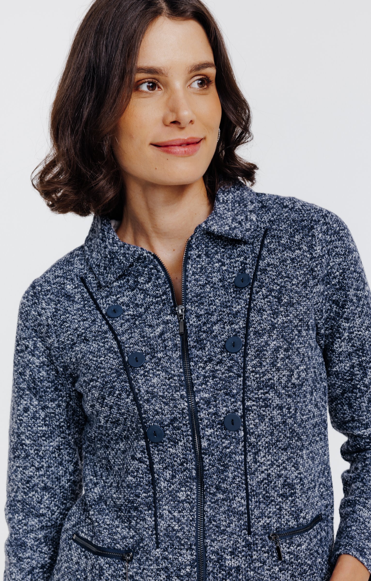 Cardigan zippé  - MARINE