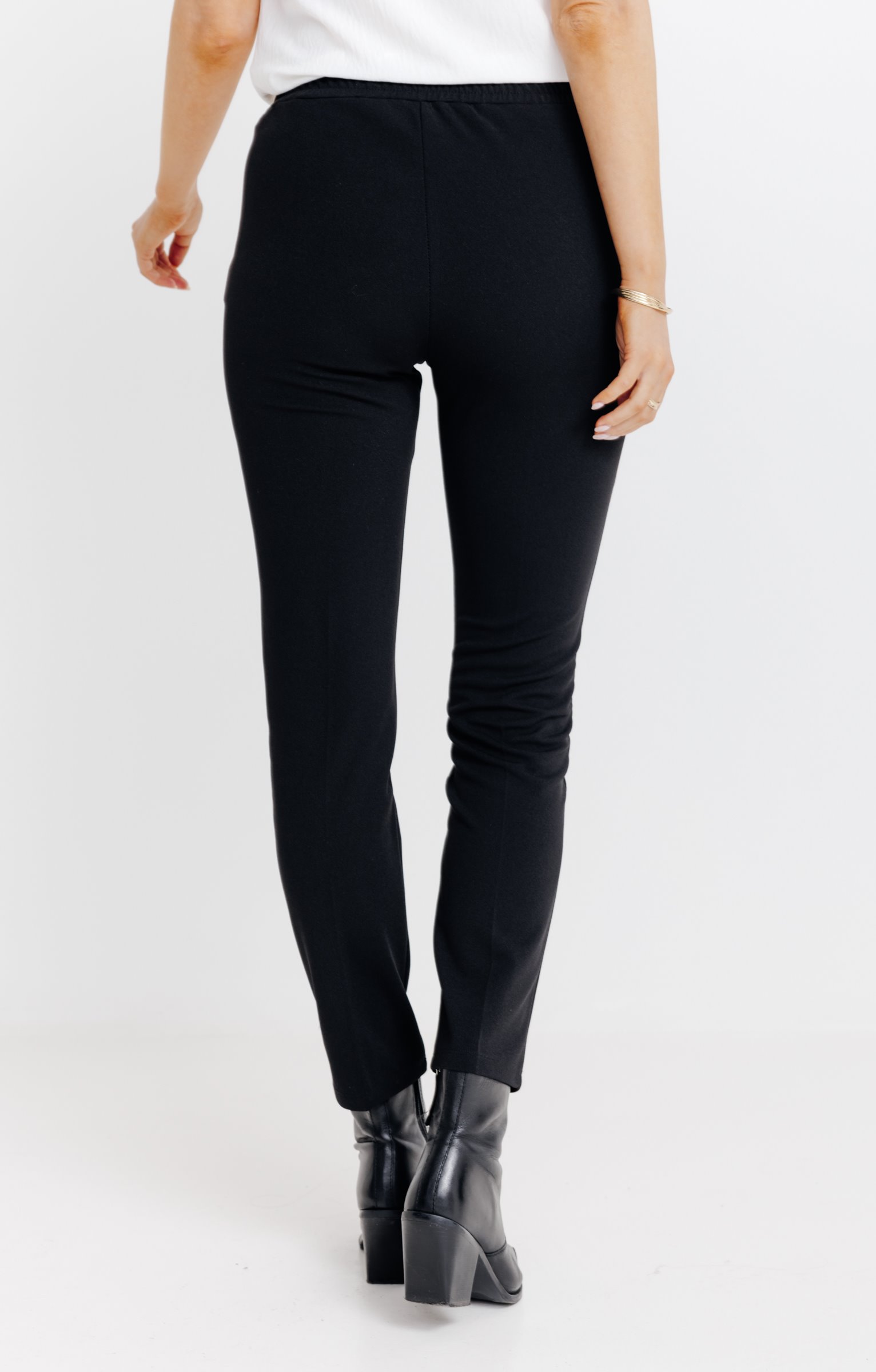 pantalon maille détail bijou ceinture - NOIR