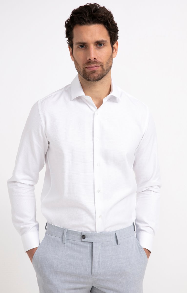 Chemise manches longues coupe regular - BLANC