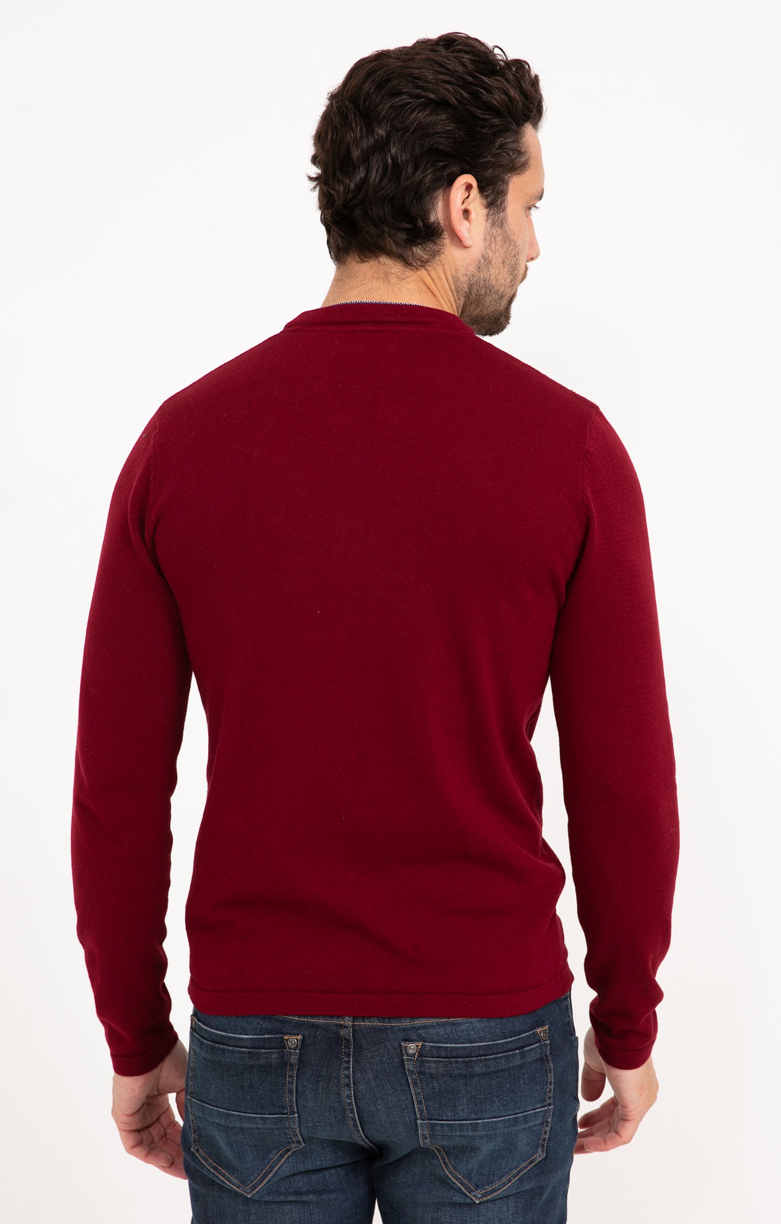 Pull uni col tunisien - BORDEAUX