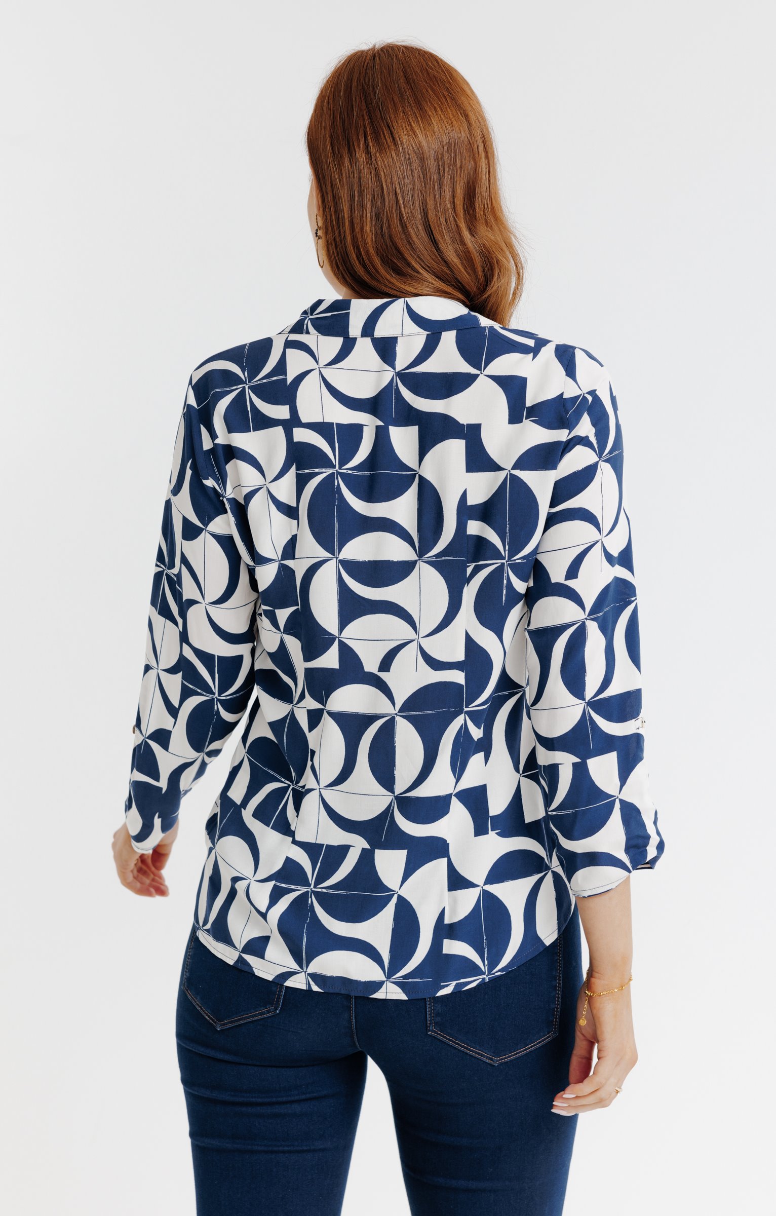 Chemise imprimée graphique  - BLEU