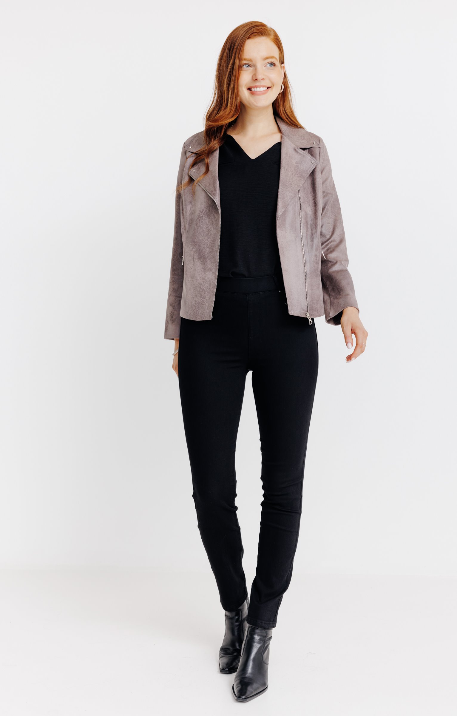 Blouson biker - TAUPE
