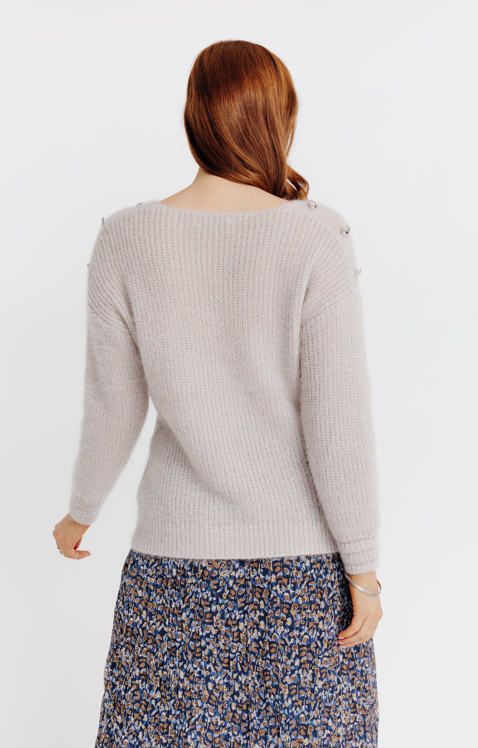 Pull maille anglaise - GRÈGE