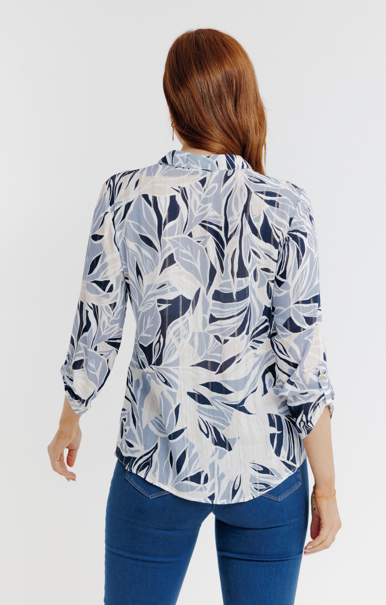 Tunique imprimée en viscose écovéro - MARINE