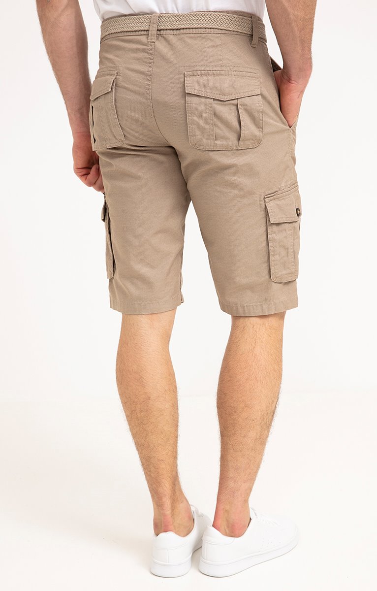 Bermuda Cargo avec ceinture - BEIGE
