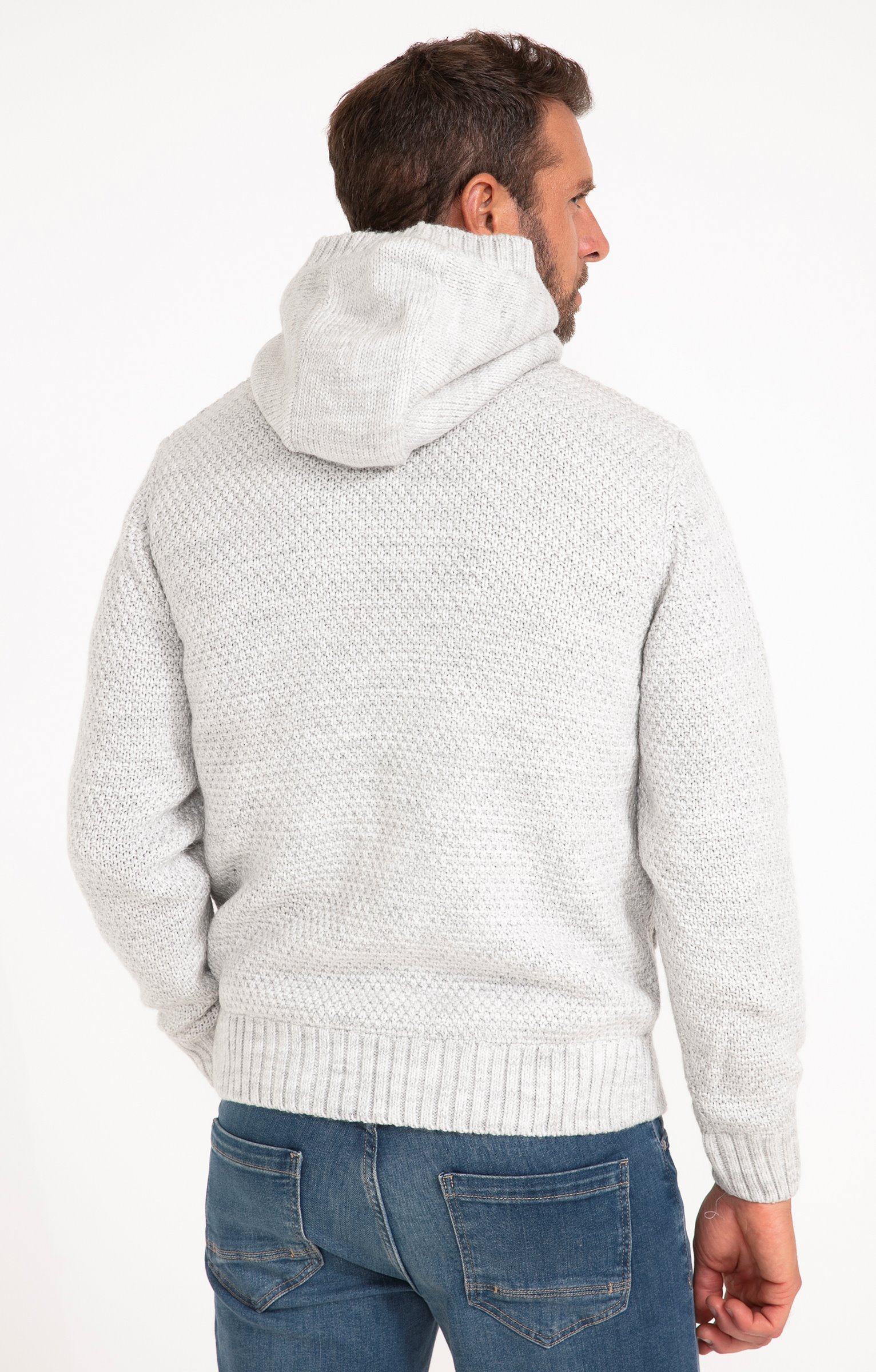 Gilet doublé sherpa avec capuche - GRIS CLAIR