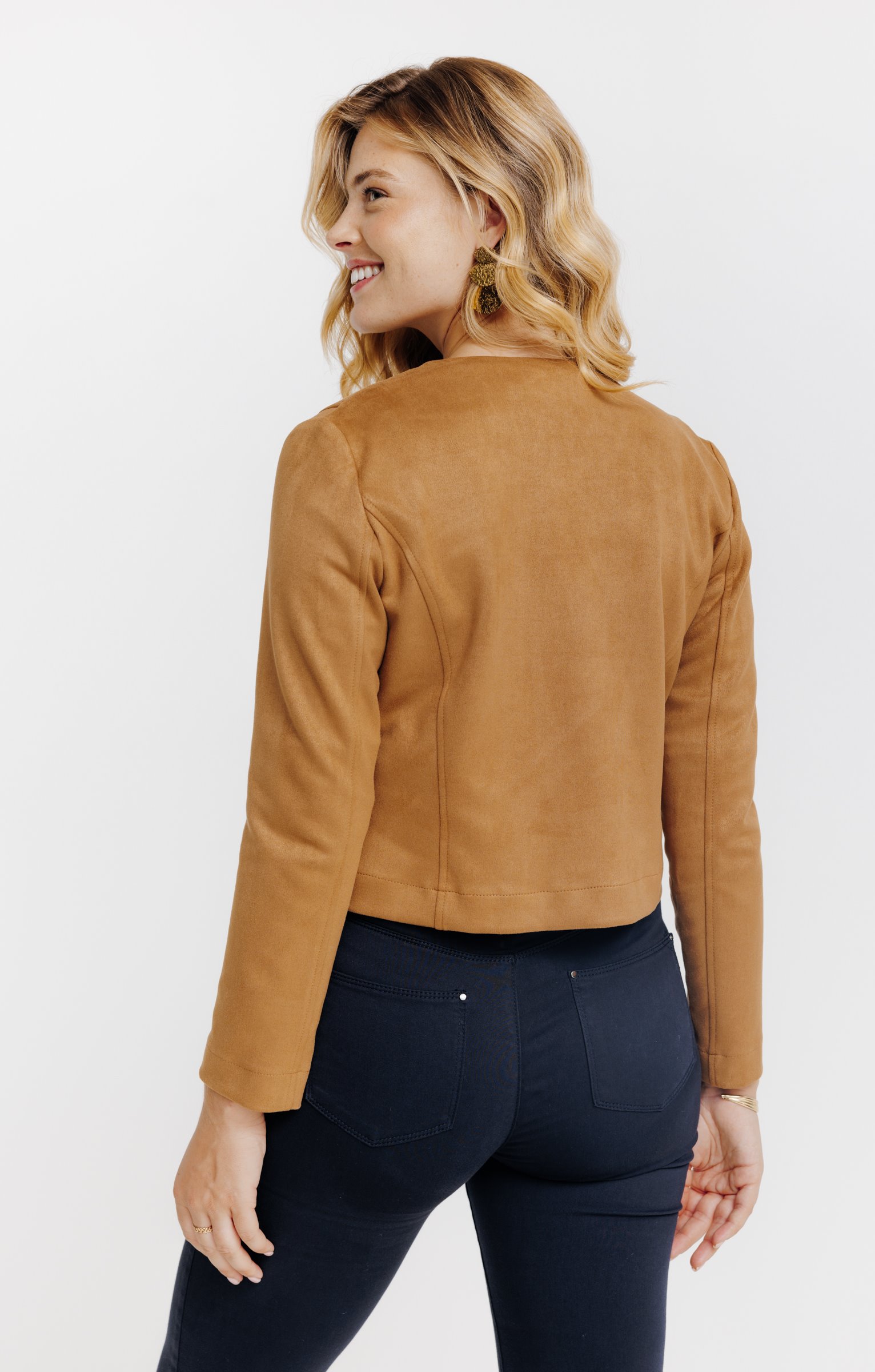 Veste suédine non doublée - HAVANE