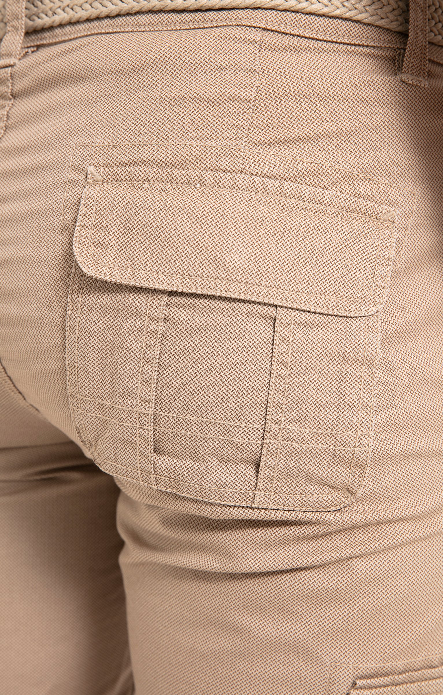 Bermuda Print Cargo avec ceinture - BEIGE