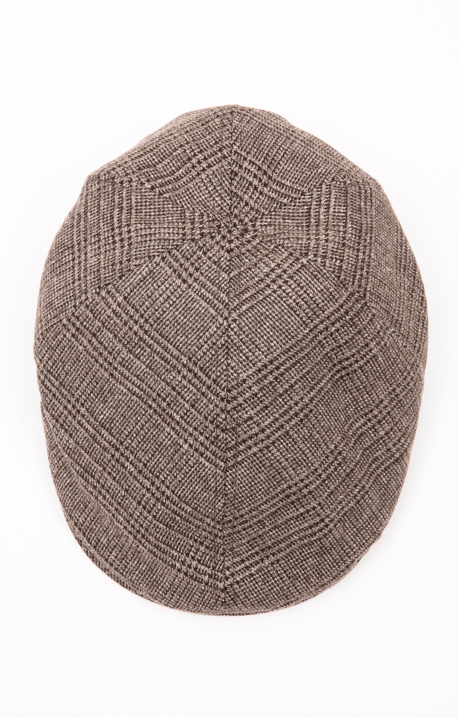 Casquette plate à carreaux - BEIGE