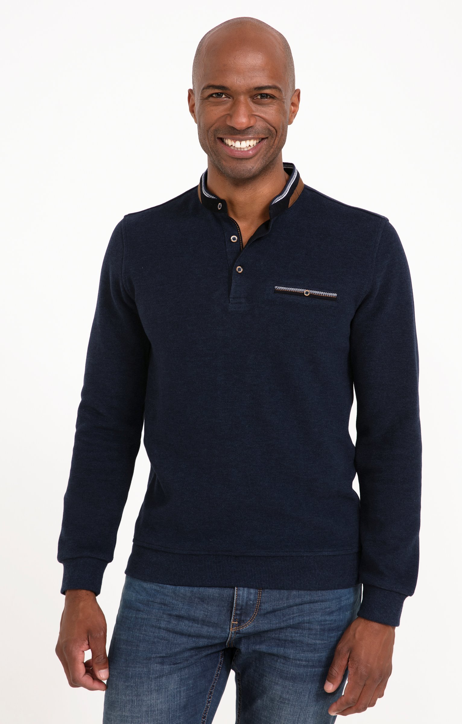 Tee-shirt manches longues Rib chic - BLEU