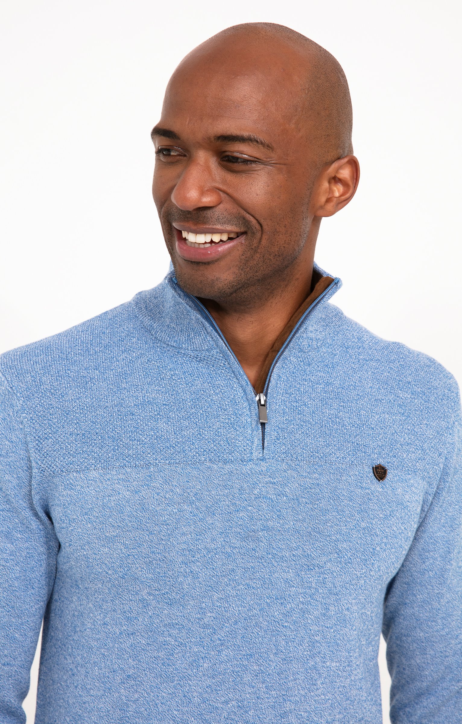 Pull col montant zippé - BLEU CIEL