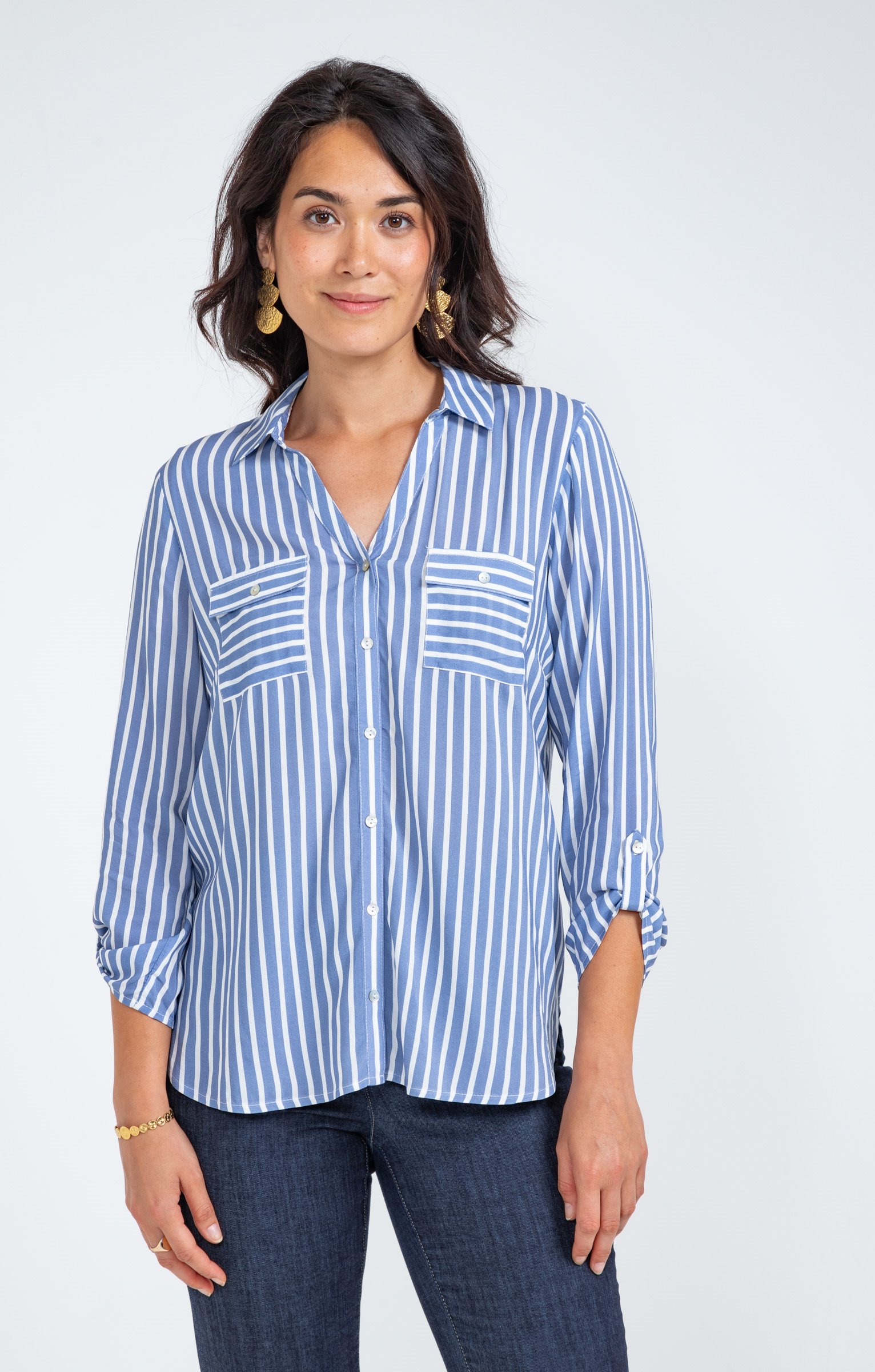 Chemise rayée - ÉCRU