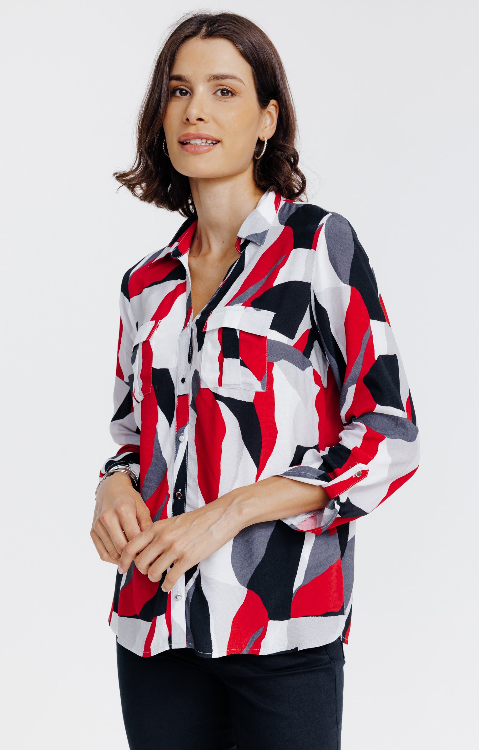 Chemise imprimée graphique  - ÉCRU