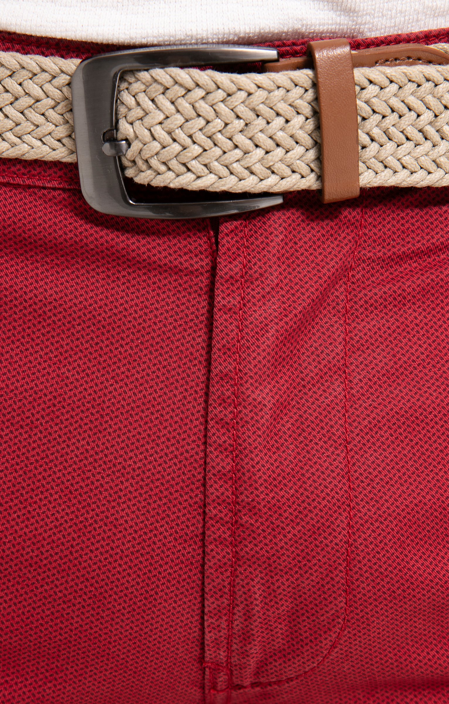 Bermuda Print Cargo avec ceinture - BORDEAUX