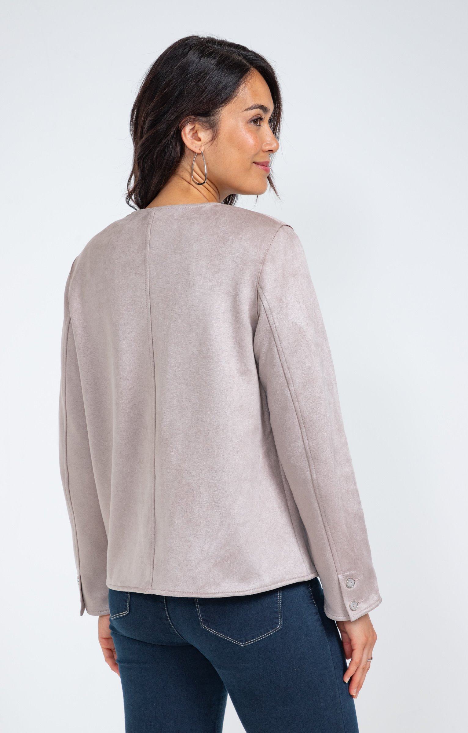 Veste en suédine non doublée - GRÈGE