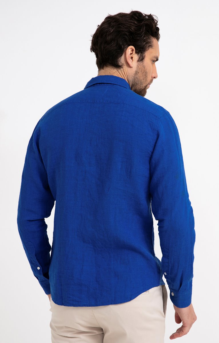 Chemise manches longues LINA - BLEU DUR