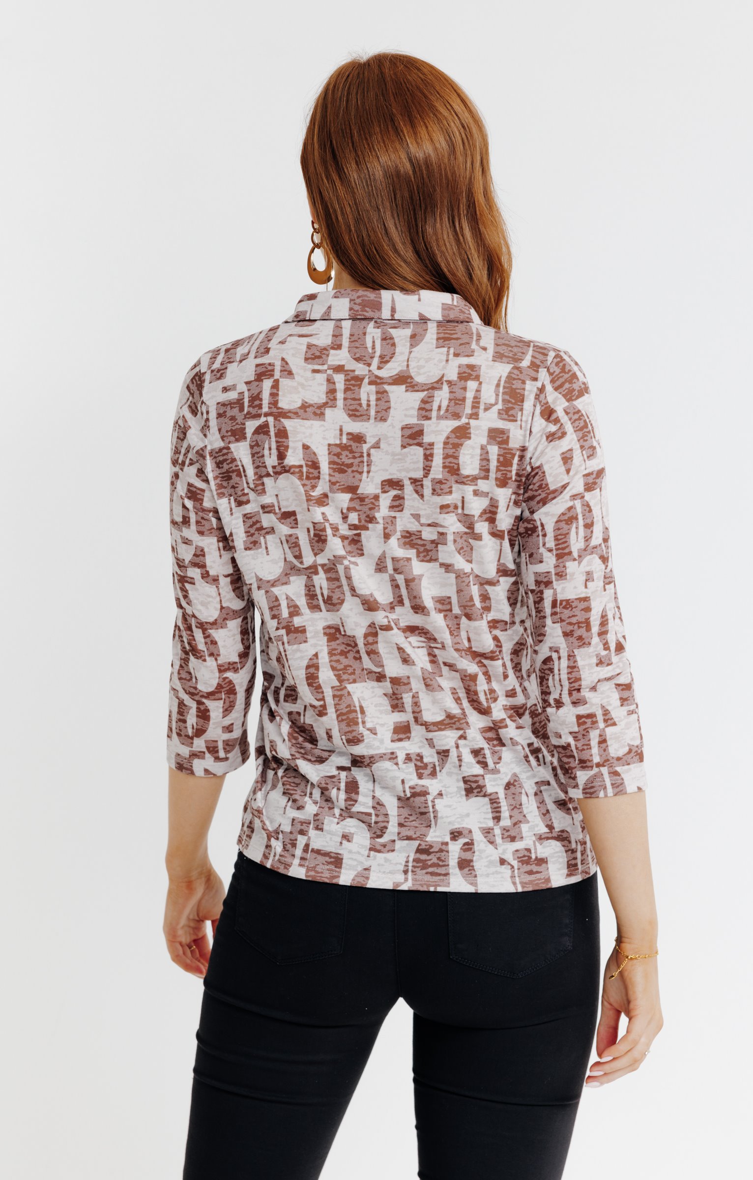 Chemise imprimé graphique - BEIGE