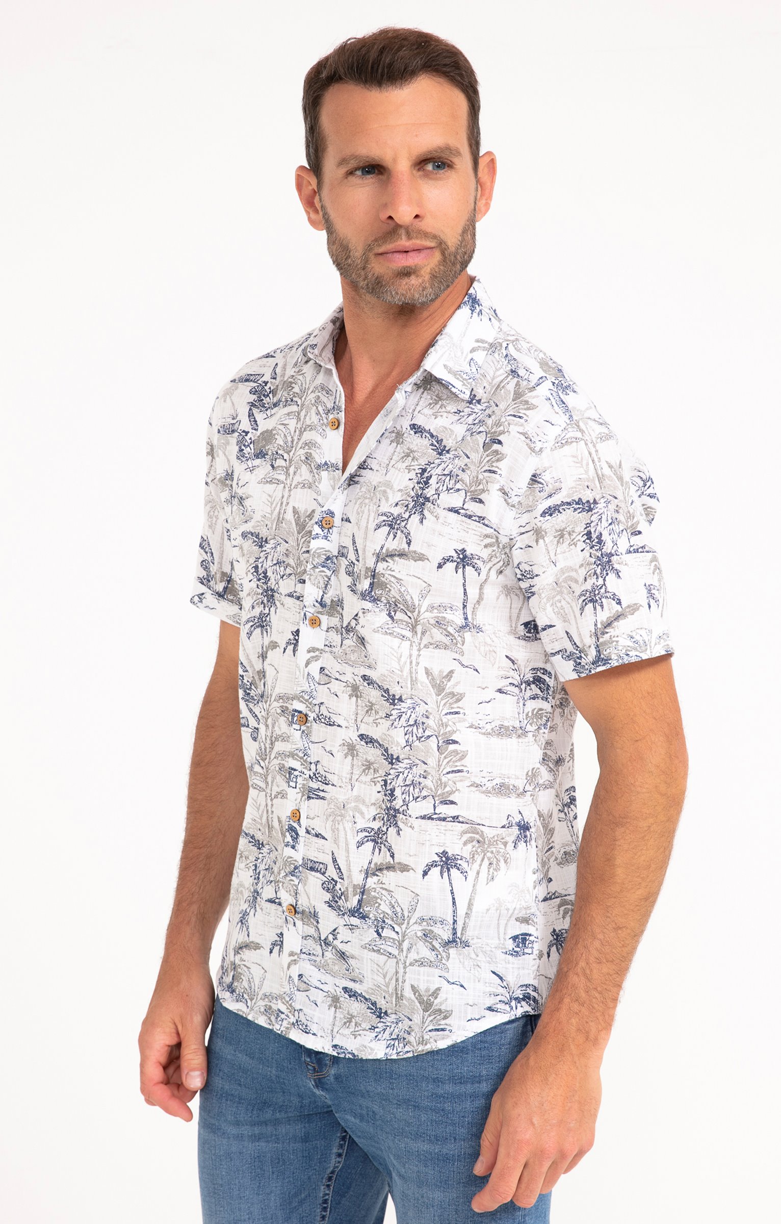 Chemise manches courtes COSTA WHITE - BLANC