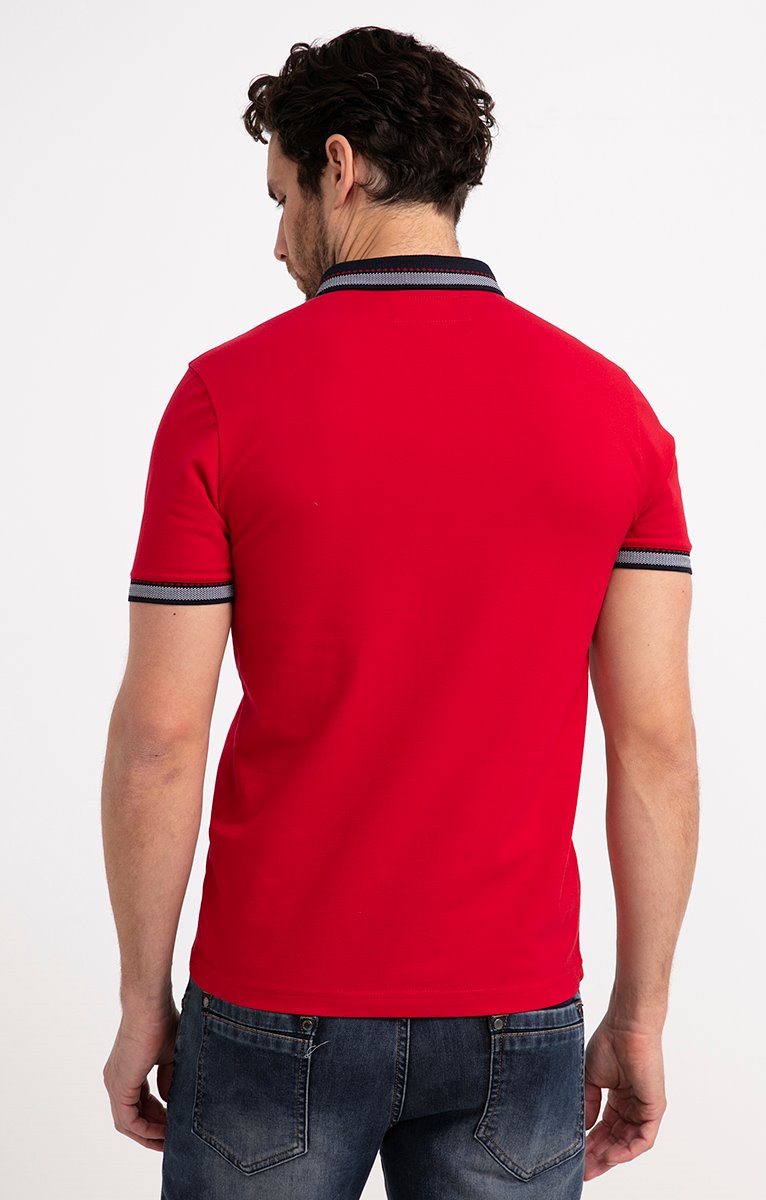 Polo manches courtes Couleur - ROUGE