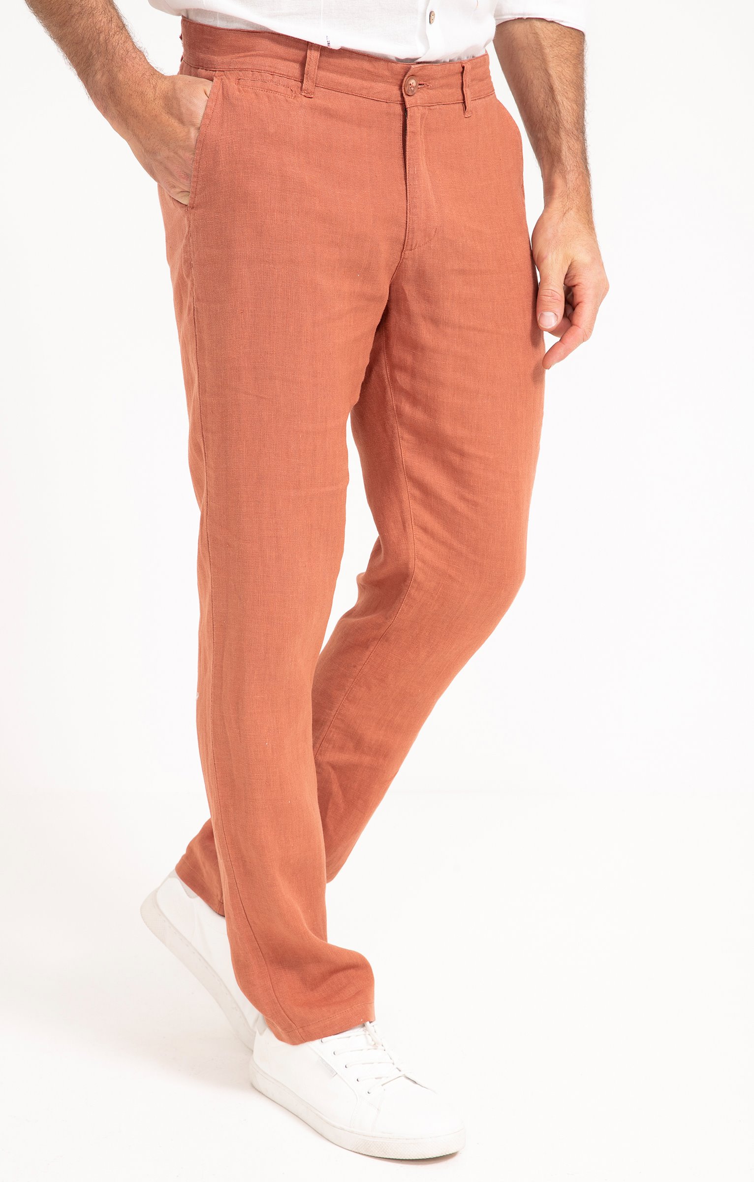 Pantalon chino Linen - ÉCRU