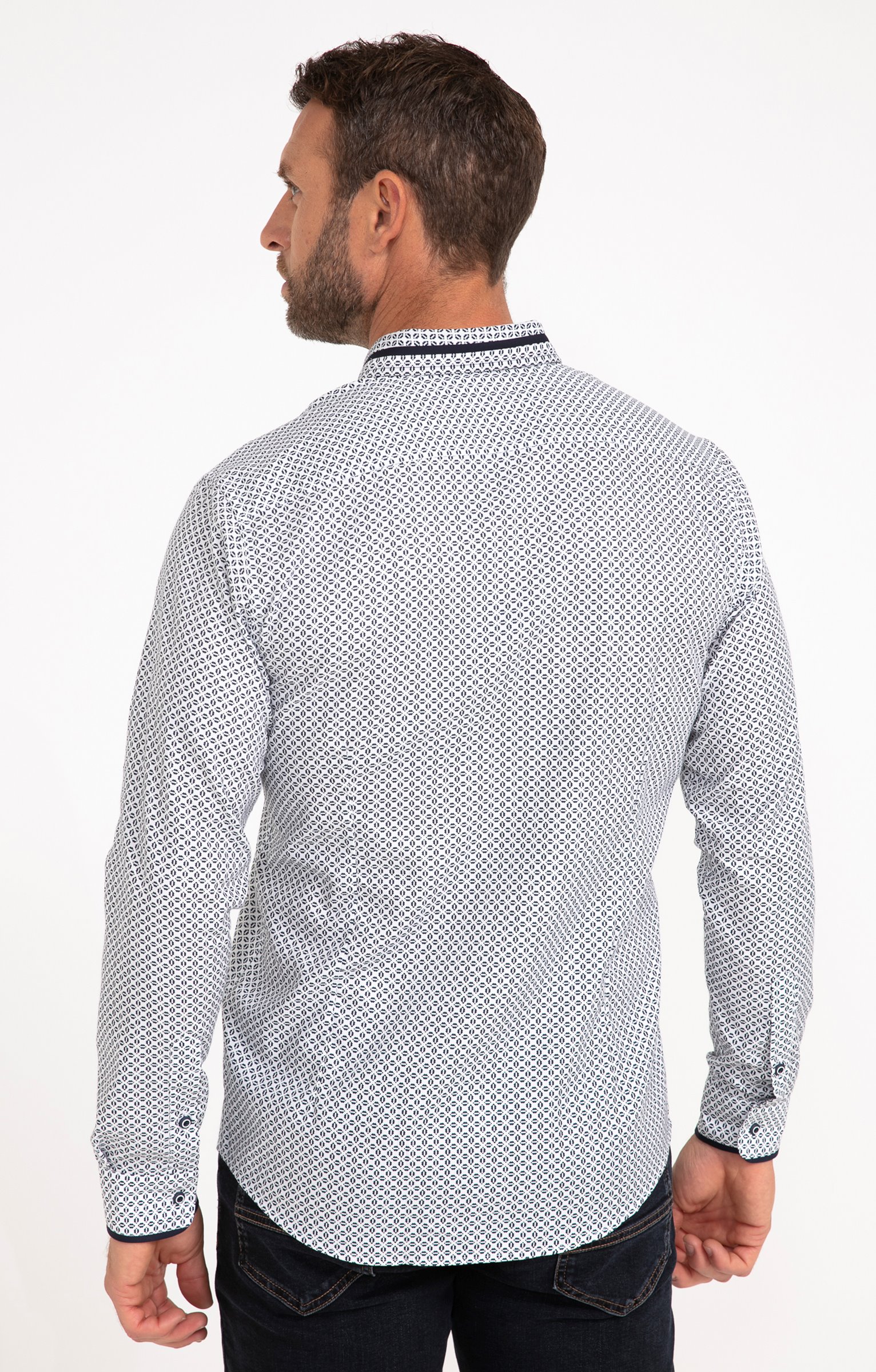 Chemise manches longues LUXOR en coton - BLANC