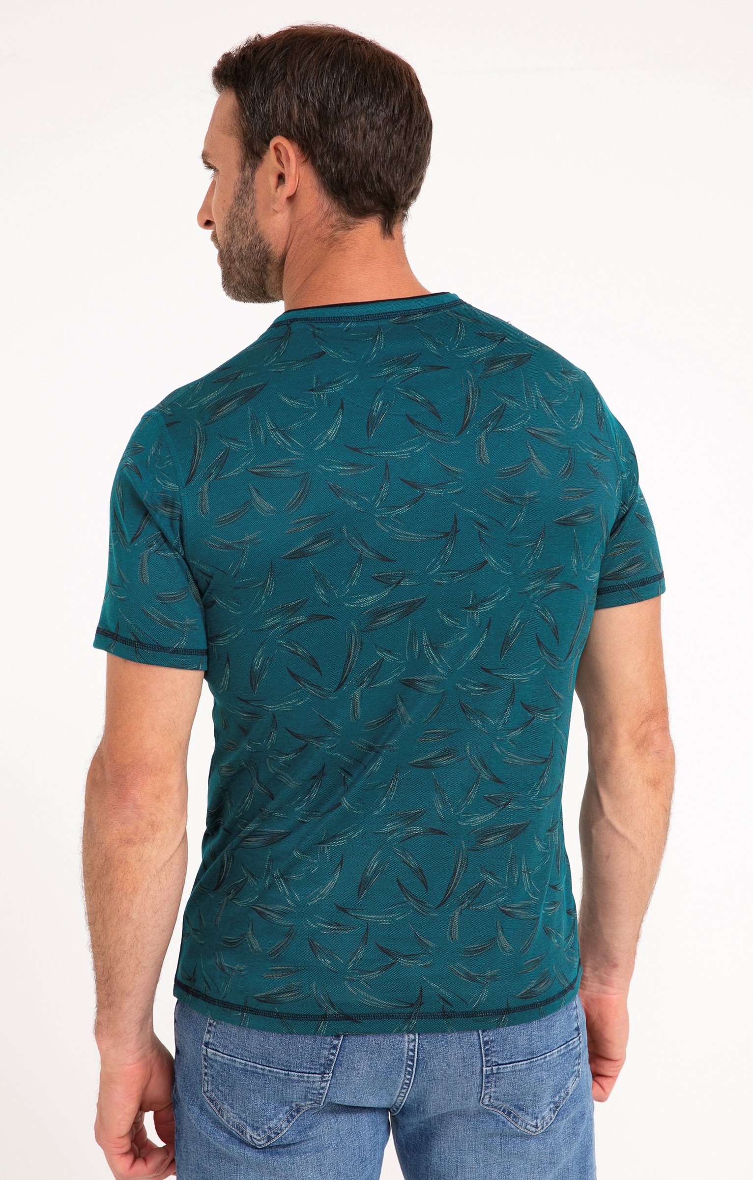 Tee-shirt manches courtes Black Leaf - PÉTROLE