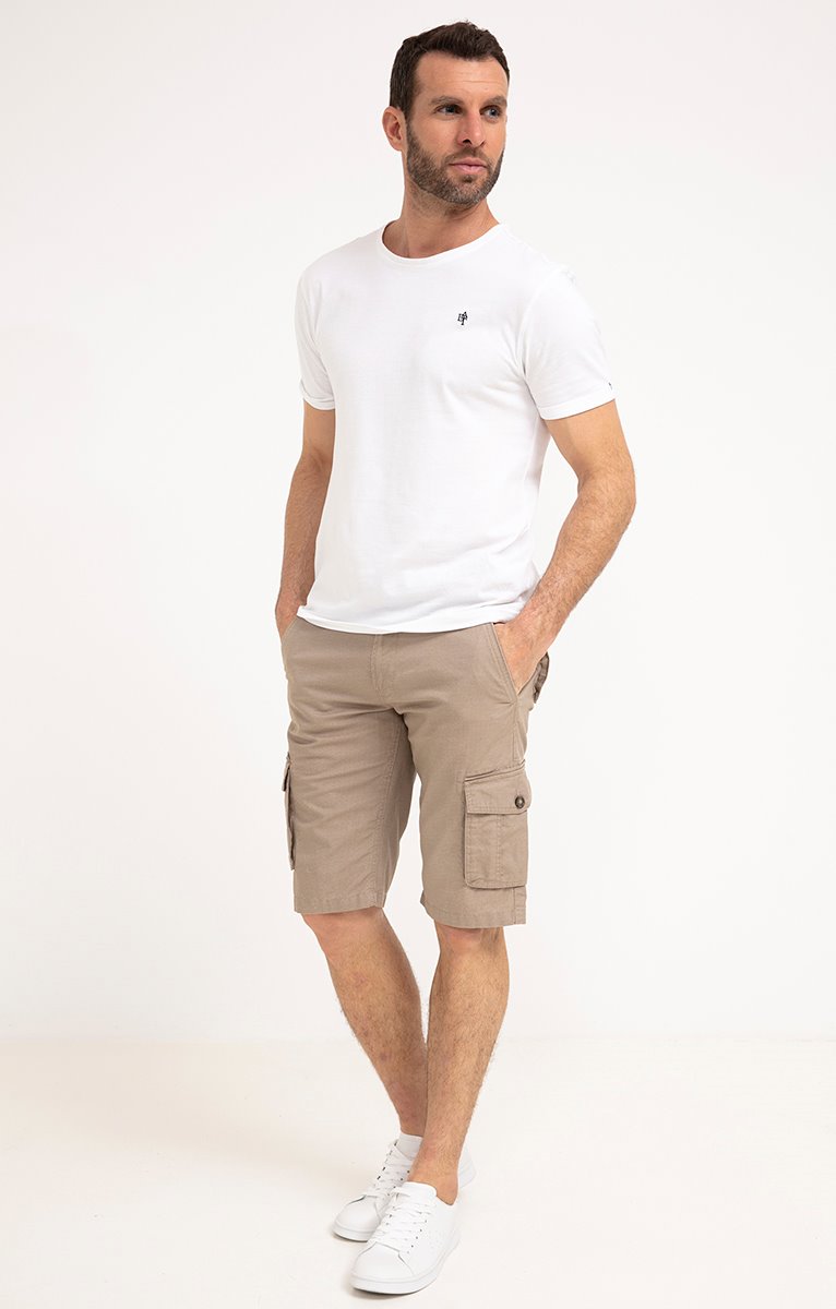 Bermuda Cargo avec ceinture - BEIGE