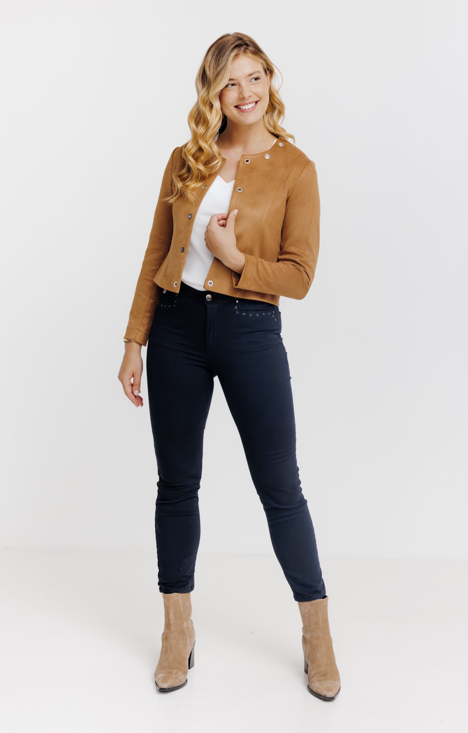 Veste suédine non doublée - HAVANE