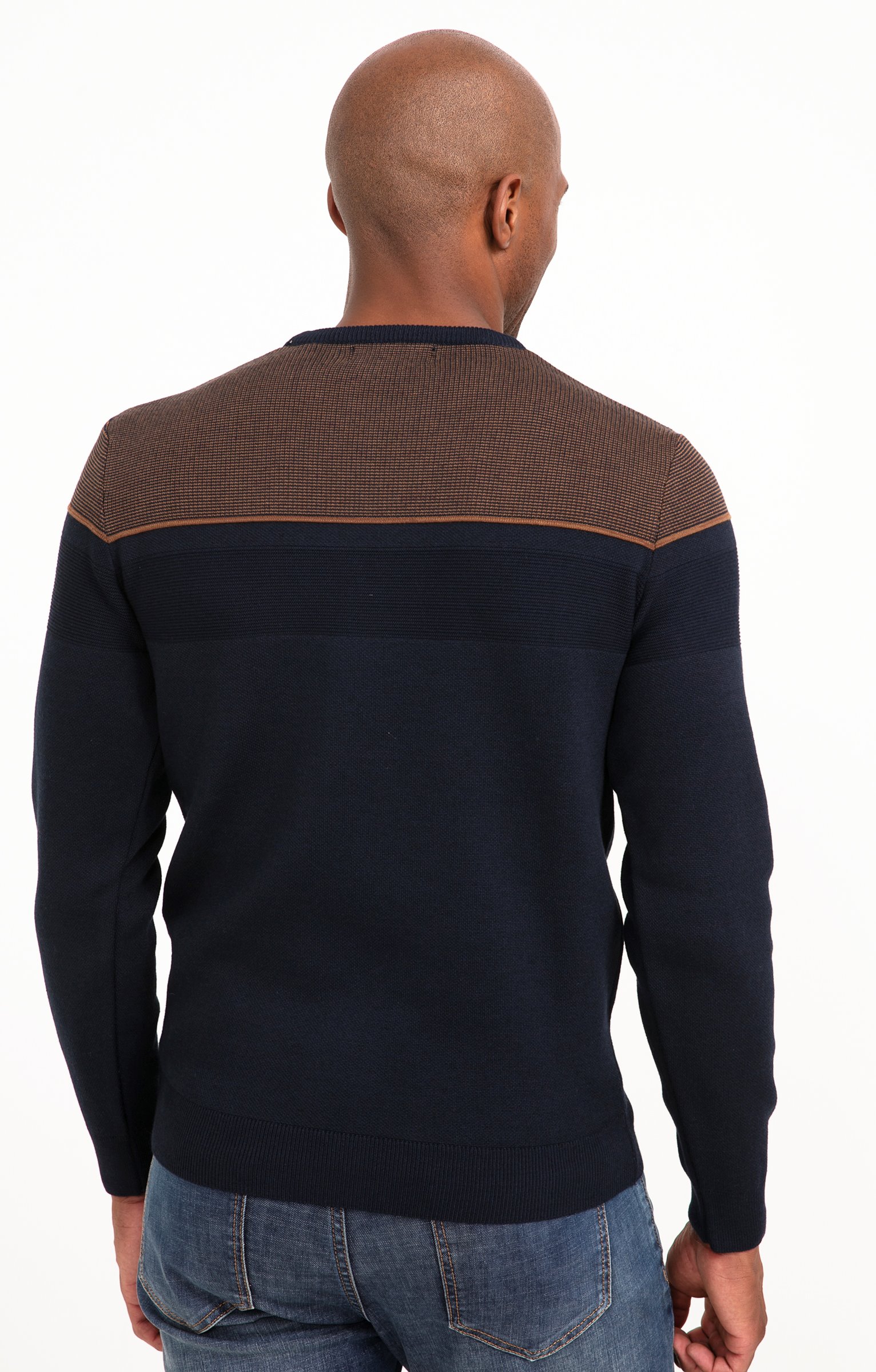 Pull col rond fantaisie - MARINE