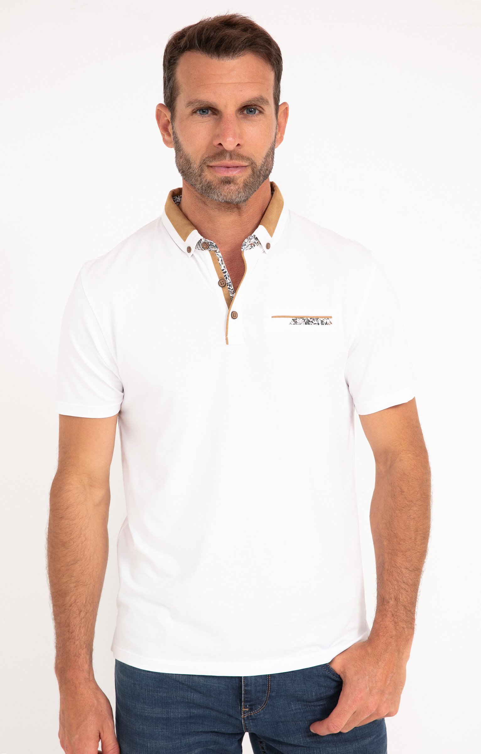 Polo manches courtes Coly - BLANC